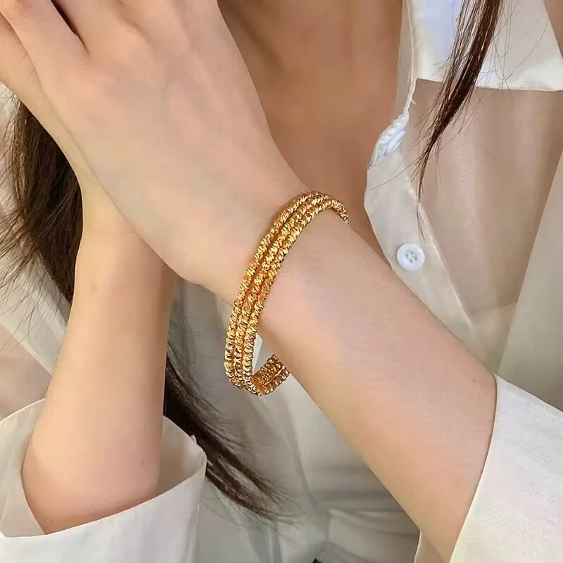 钛钢手镯 三生三世手镯时尚轻奢气质三圈手镯素圈简约百搭