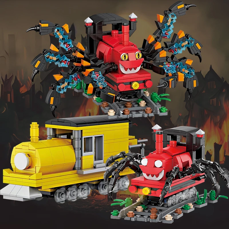 红色地狱查尔斯原装积木恐怖游戏男孩拼装颗粒玩具产品儿童小火车