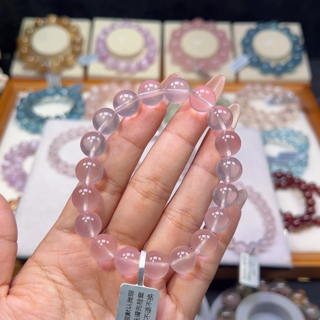 水晶手串未镶嵌红***炉星光马粉10.4