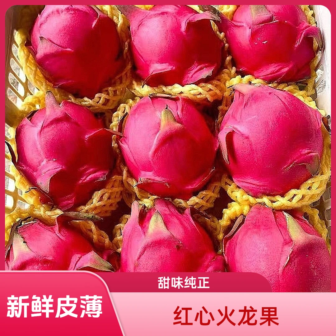 新鲜广西红心火龙果金都一号 2/3/5斤 现摘新鲜皮薄细腻纯甜 推荐