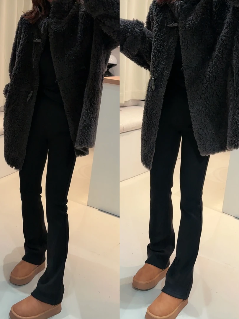 仓美美女装-《万金油》经典版型加绒设计小黑裤（卡码推荐拍大！）