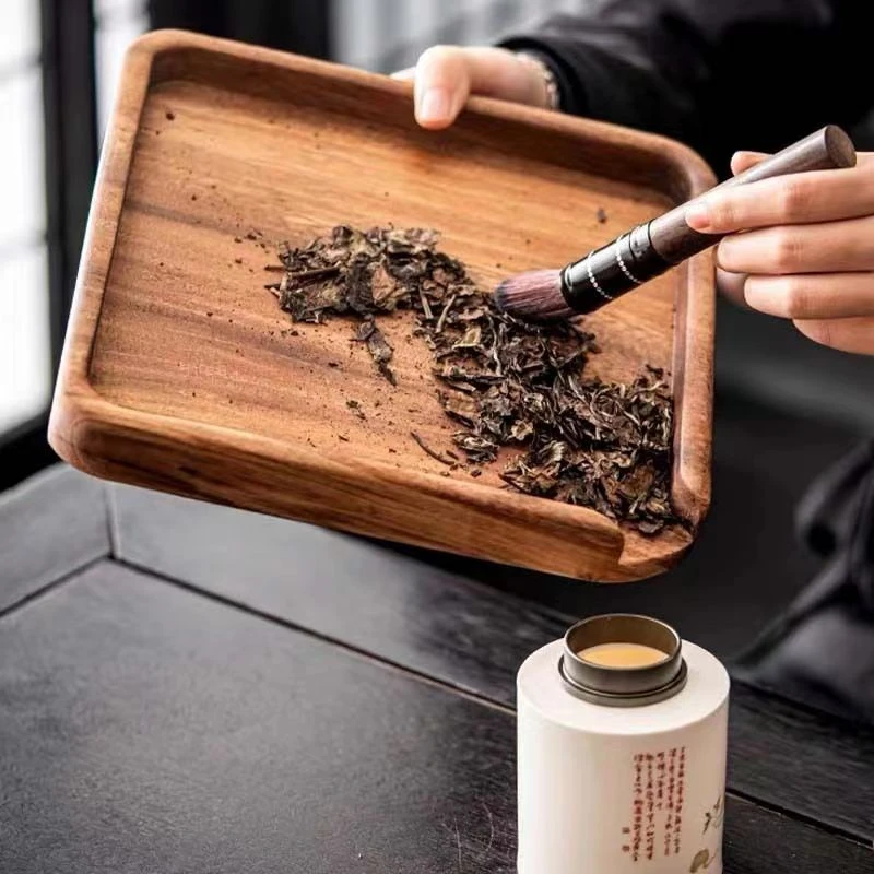 【清库存】大号南美胡桃木分茶盘23-23-4cm高 撬茶盘