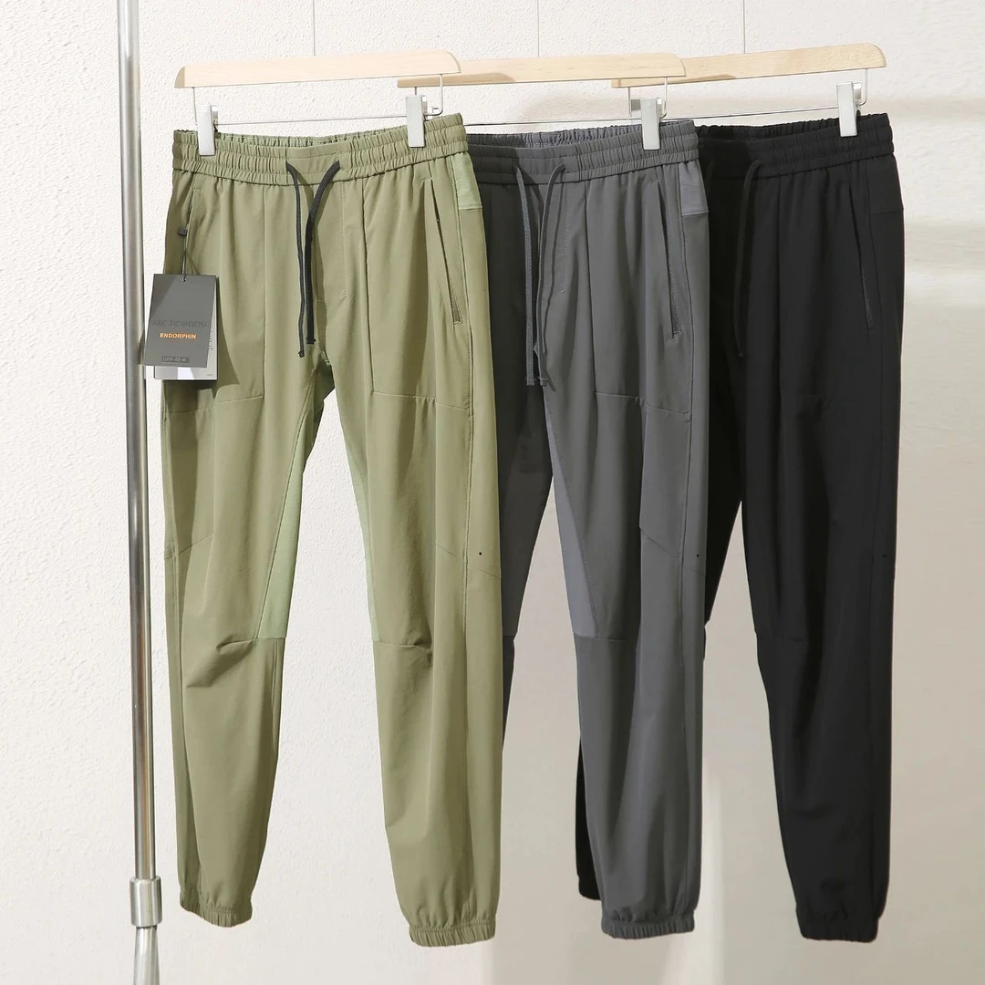 【狼誉】户外弹力运动裤男士冲孔设计薄款百搭裤透气轻薄小脚速干裤