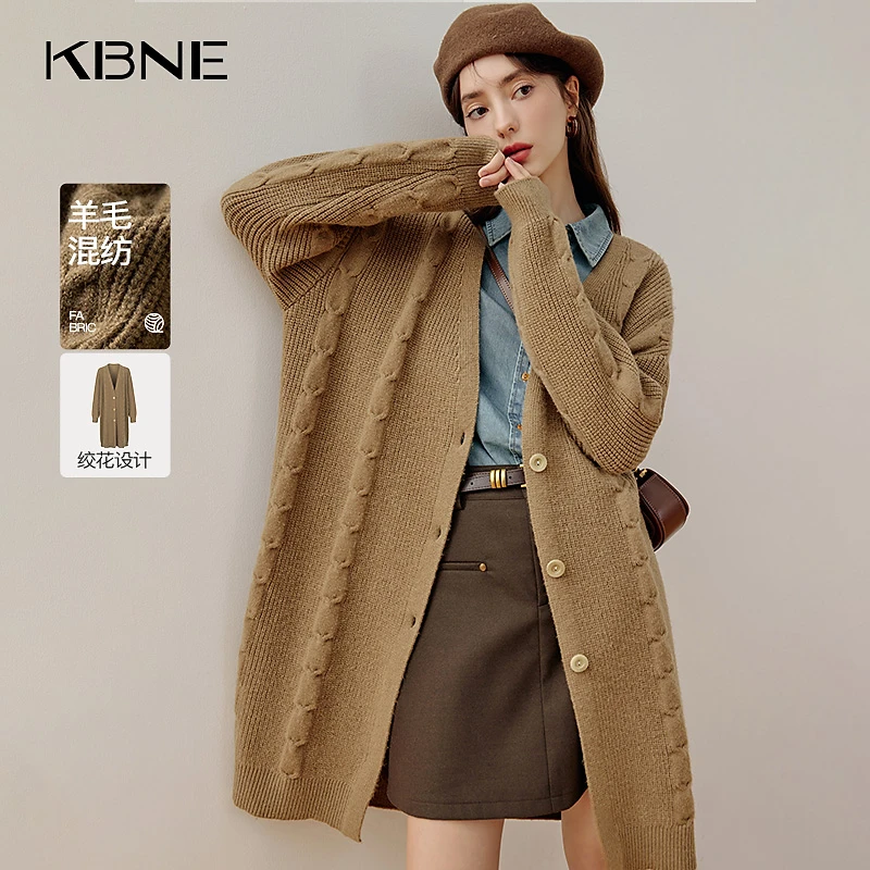 KBNE秋款女装爆款2025新款入秋高级感衣服慵懒风长毛衣开衫外套