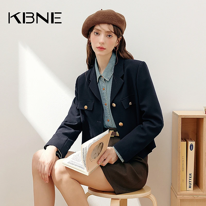 【爆款】KBNE西装外套女高级感小个子2025春季新款气质学院风小西服