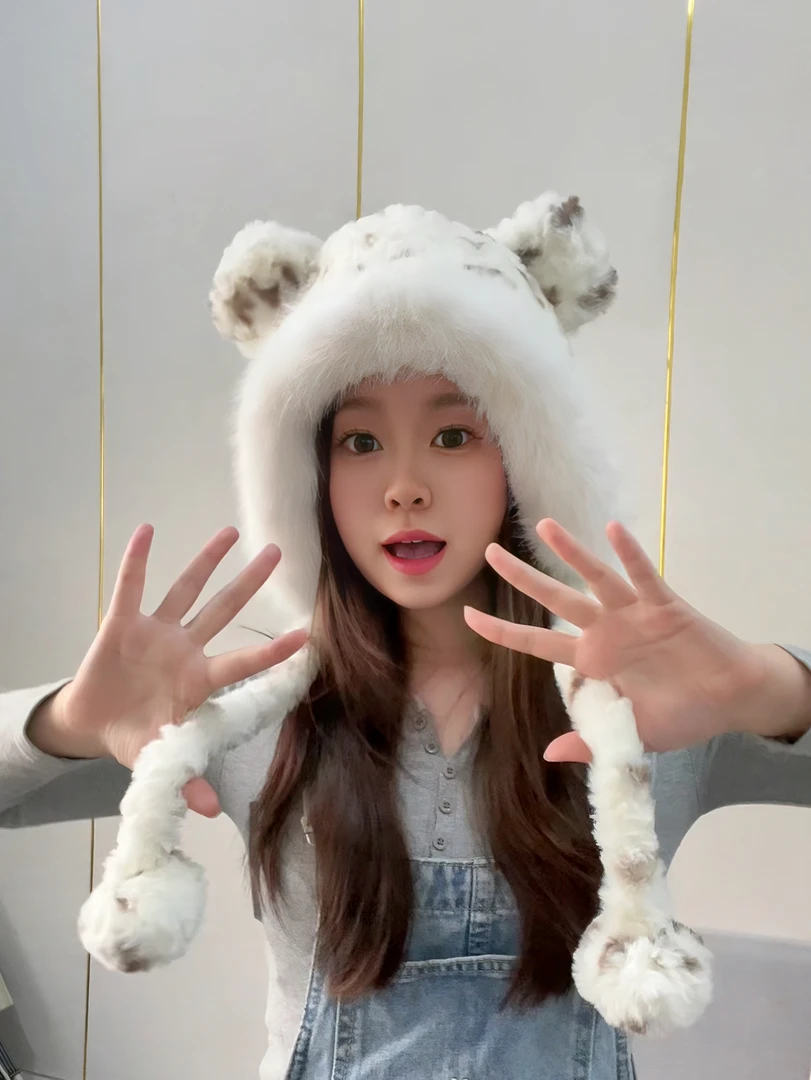 可爱保暖小熊耳朵冬季保暖护耳毛毛雷锋帽男女双层加厚套头帽秋冬