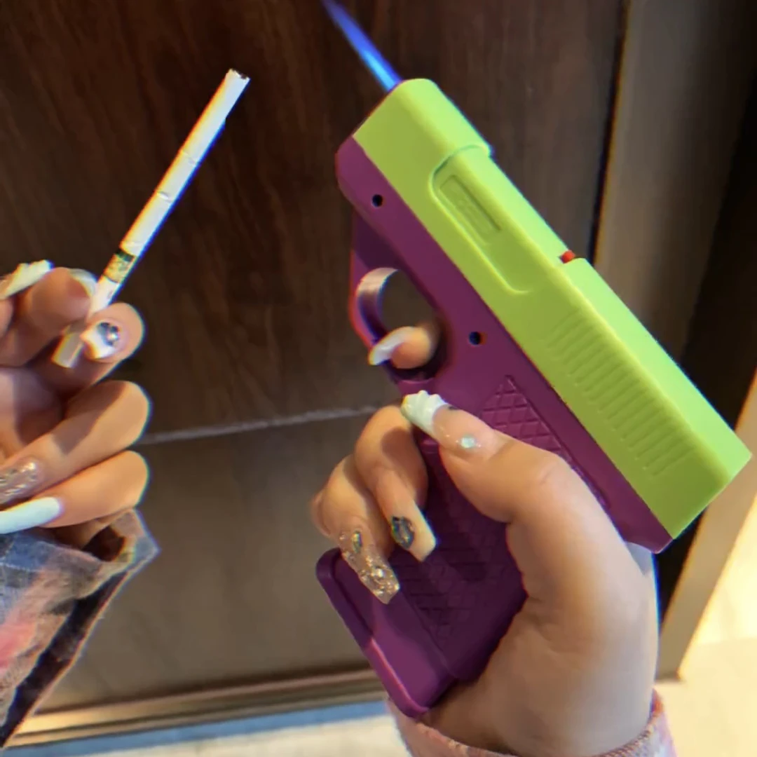 （一体打火机）萝卜色防风打火机烟盒个性创意Q形烟盒送男友