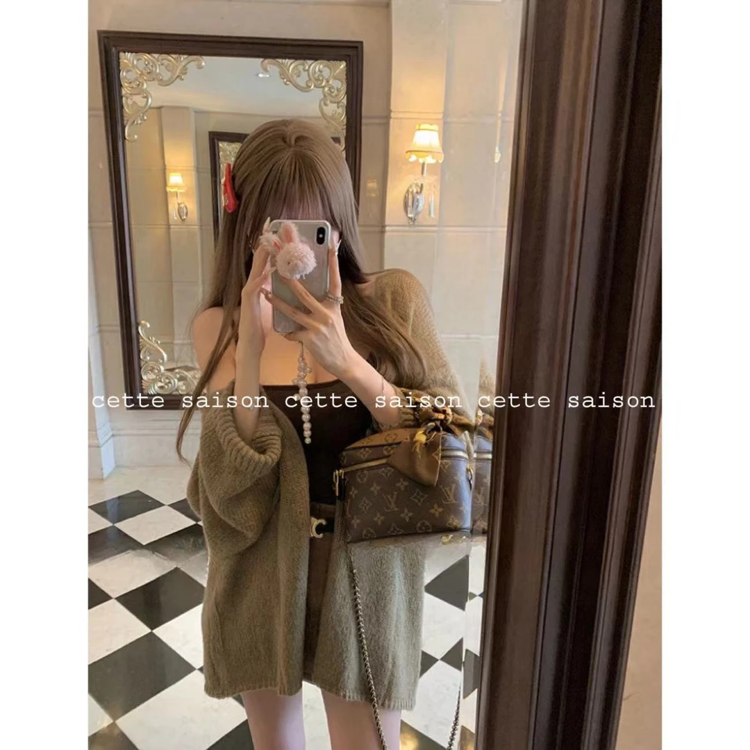 Cette Saison奶泡松饼  羊毛针织拿铁咖开衫气质显瘦 CS-3AKJ331