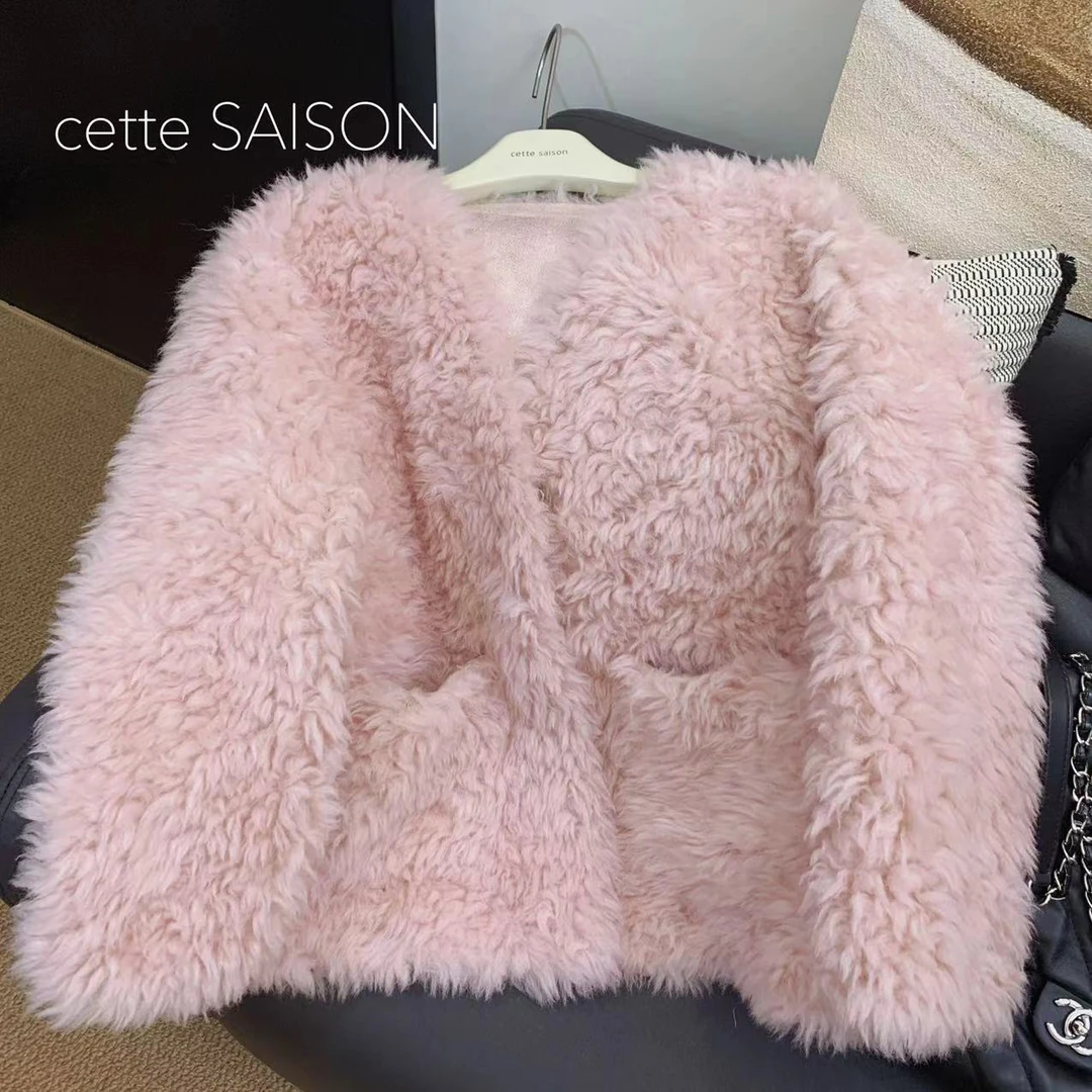 Cette Saison棉花糖2.0短款自制100羊毛麂皮绒外套 CS-3ATJ806