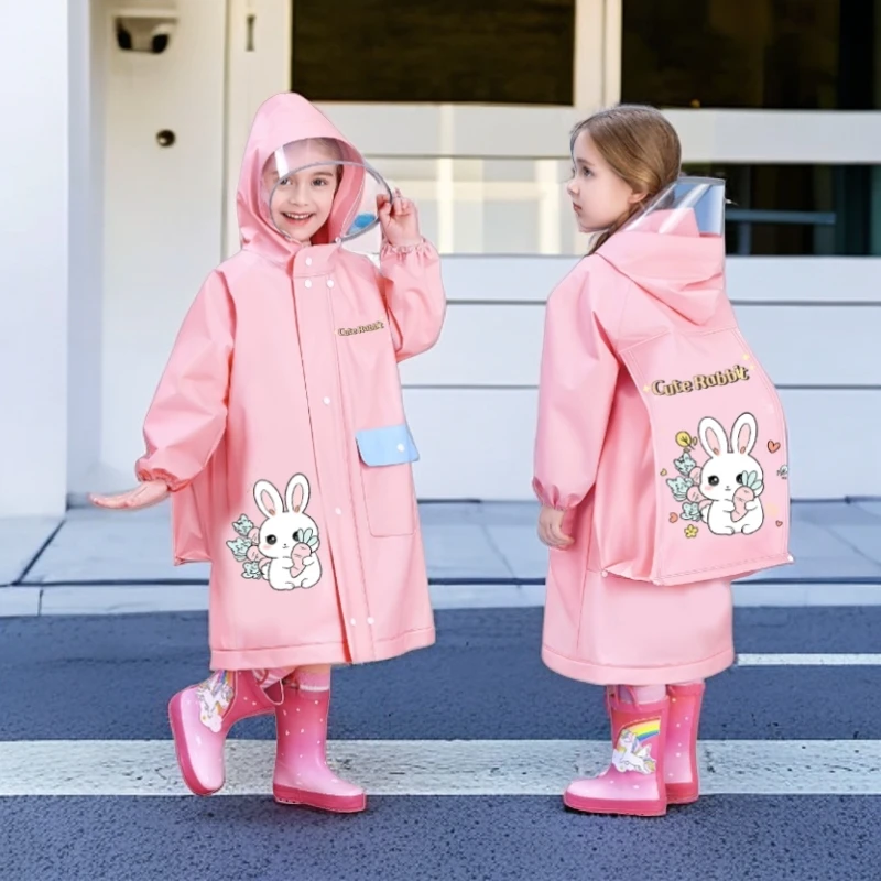 全身防水小孩小学儿童上学专用带书包幼儿园雨披雨衣男童女童生