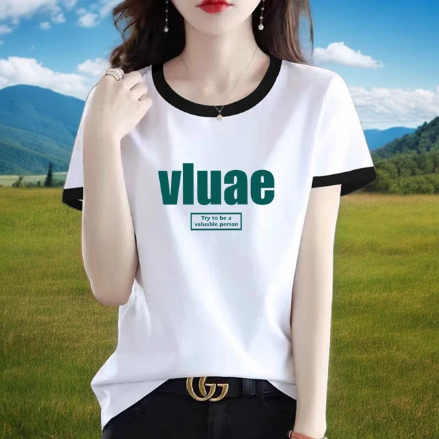 短袖t恤女2024新款爆款夏季女士气质ins品质女装衣服时髦洋气上衣