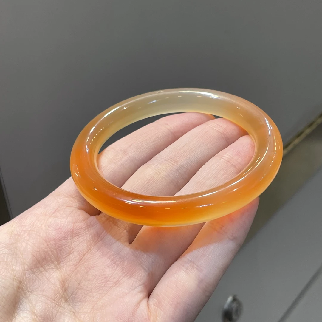 圈口57小圆条美人条橘色锦鲤渐变色小金鱼鸿运当头飘纹-玛瑙