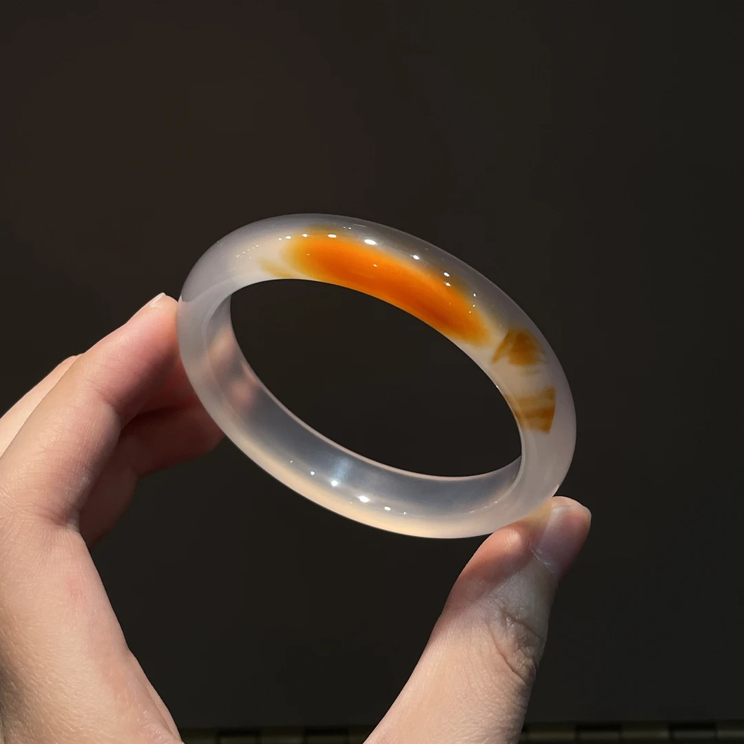 圈口56+正圈一口红糖飘纹玻璃底有棉片介意勿拍！-玛瑙