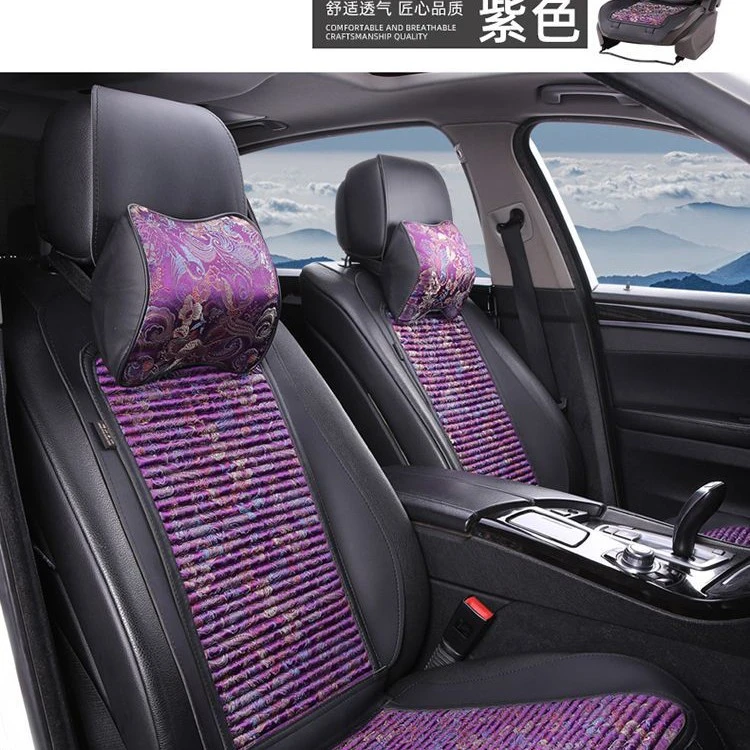 刺绣马鞍坐垫四季通用座垫高档小蛮腰汽车座椅垫锦缎半包围座套