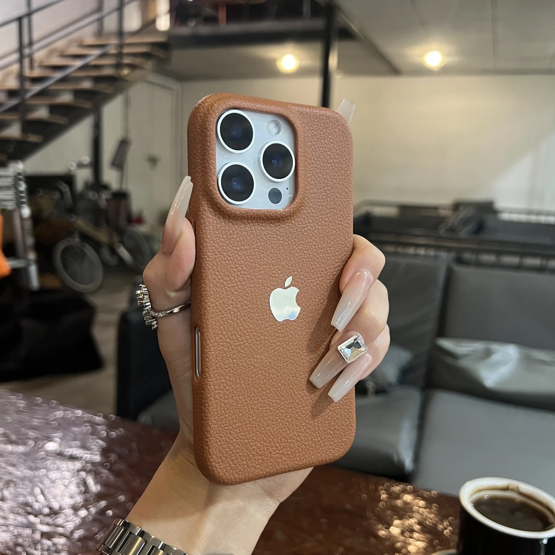 简约荔枝纹适用iPhone16promax手机壳苹果15全包14防摔13磨砂12软