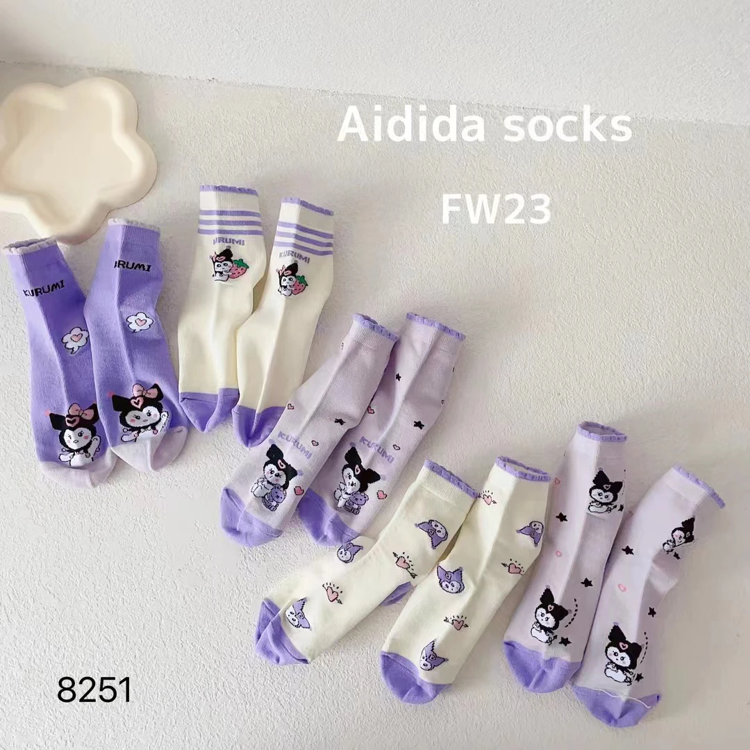 E210儿童高品质爱滴答可爱库洛潮袜5双