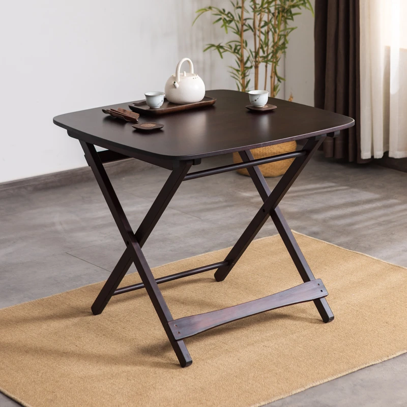 加固版【竹居大方桌】长宽80cm新中式折叠桌家用餐桌学习户外可折叠