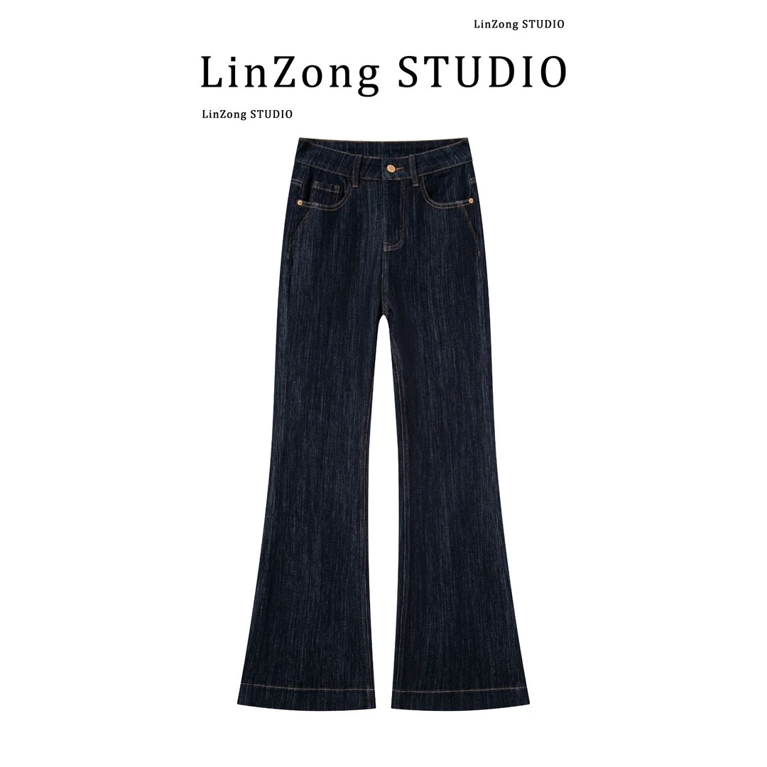 【胖哥-单丹蓝】2025春季·高腰微喇牛仔裤完美弹百搭显瘦显高女裤