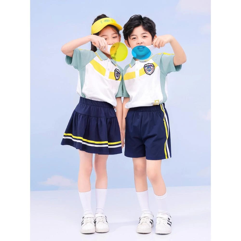 幼儿园园服夏季校服套装运动短袖中小学生班服定制A05ZH
