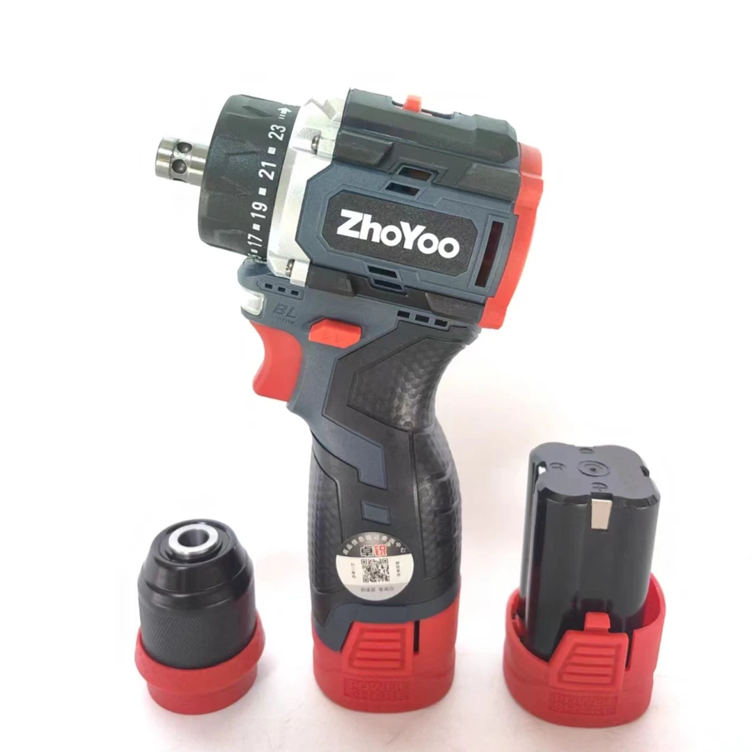 卓锐双用小钢炮手电钻钻转无刷大功率锂电钻60N.M/1850转两电一充