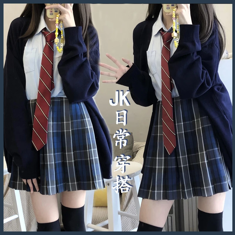 蒲公英原创【深海物语】蓝黑色校供百褶裙日系学院风JK制服现货