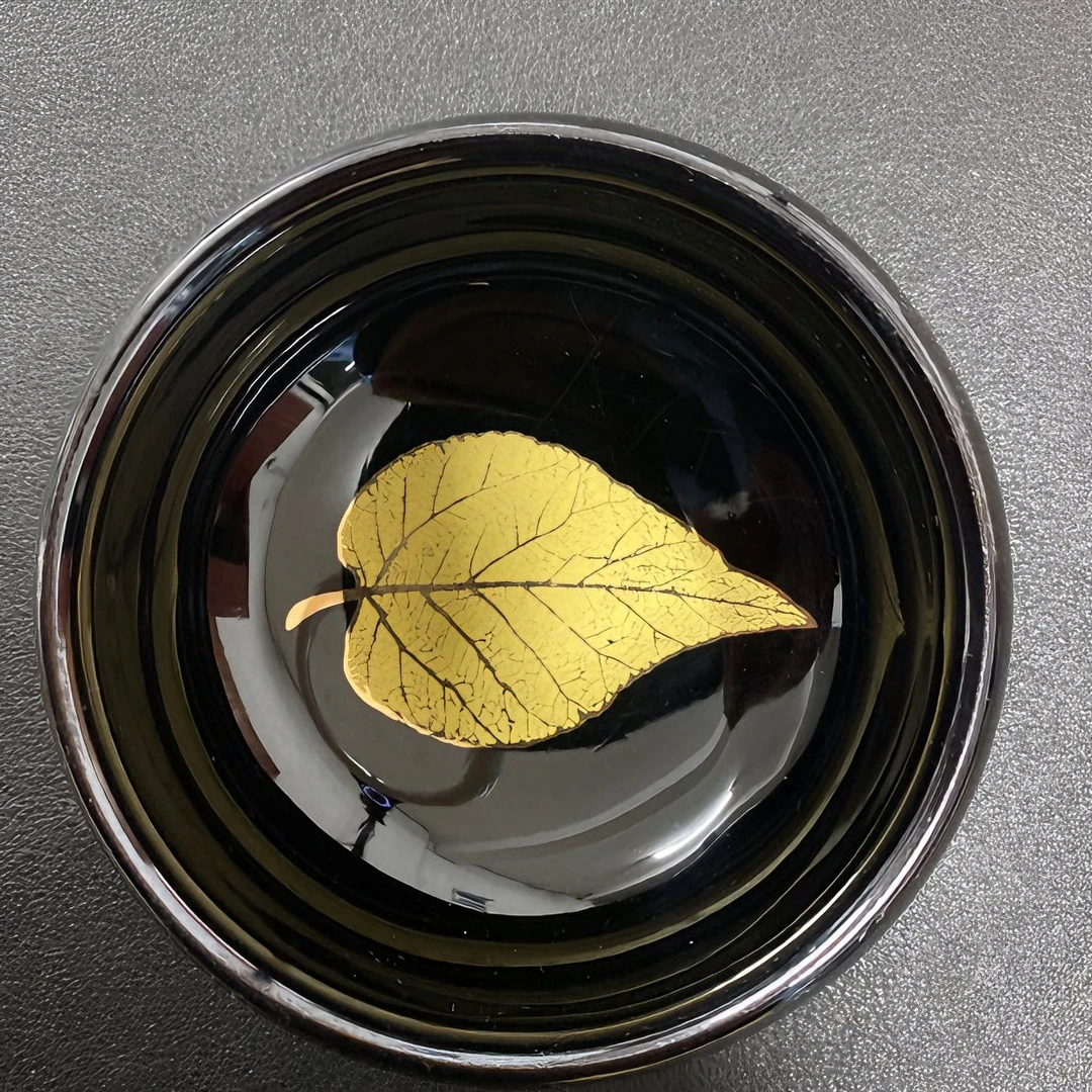 【盏中宝茶器】建窑建盏原矿原釉 乌金木叶禅定主人杯