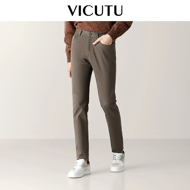 威可多男士牛仔裤秋季新款弹力修身舒适裤子休闲百搭长裤时尚简约