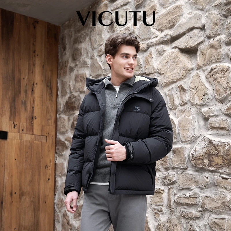 【破风羽绒服】威可多冬季蓄热保暖御寒商务外套男时尚男款连帽休闲