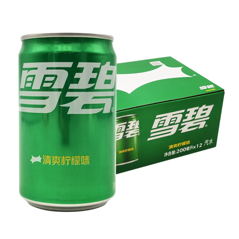 可口可乐含糖雪碧迷你罐200ml*12罐装清爽柠檬味汽水碳酸饮料整箱