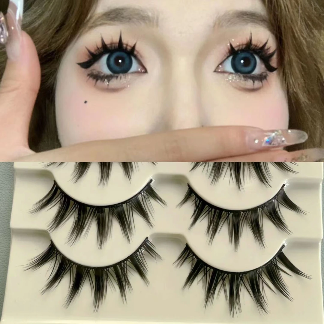 【拍2件送胶水镊子】漫画浓密黑梗大恶魔假睫毛自然小恶魔妆一片式