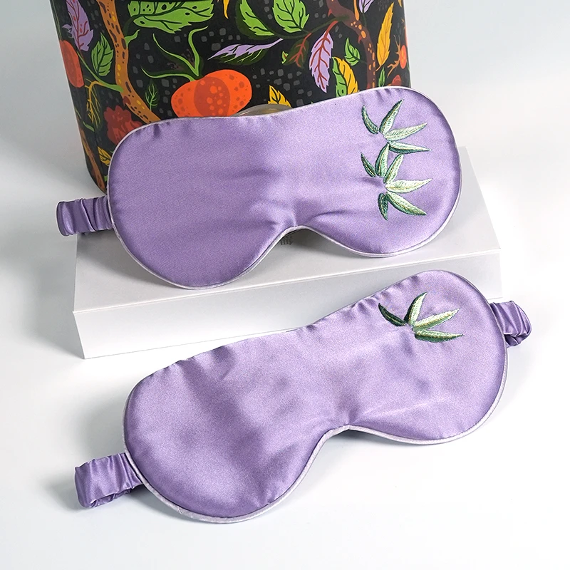 无心睡眠紫竹姑苏梦刺绣眼罩古风桑蚕丝睡眠遮光眼罩舒适竹报平安