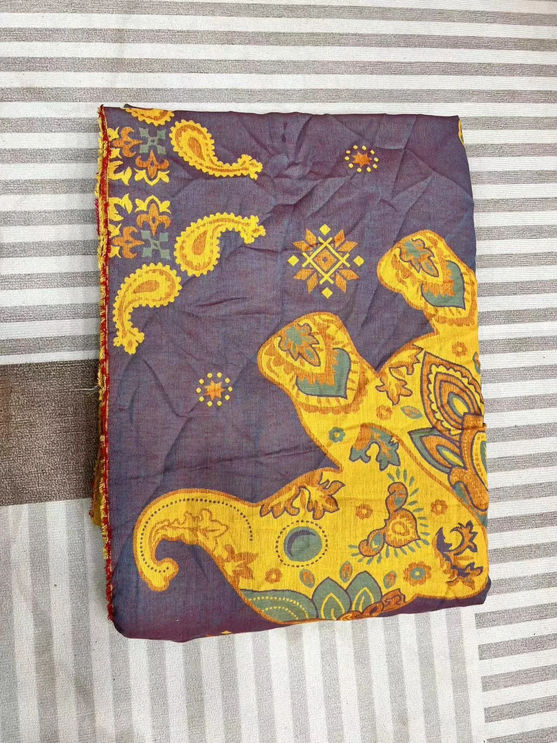 小象-布头不锁边 纯棉双层纱色织提花可做床单衣服被子被套