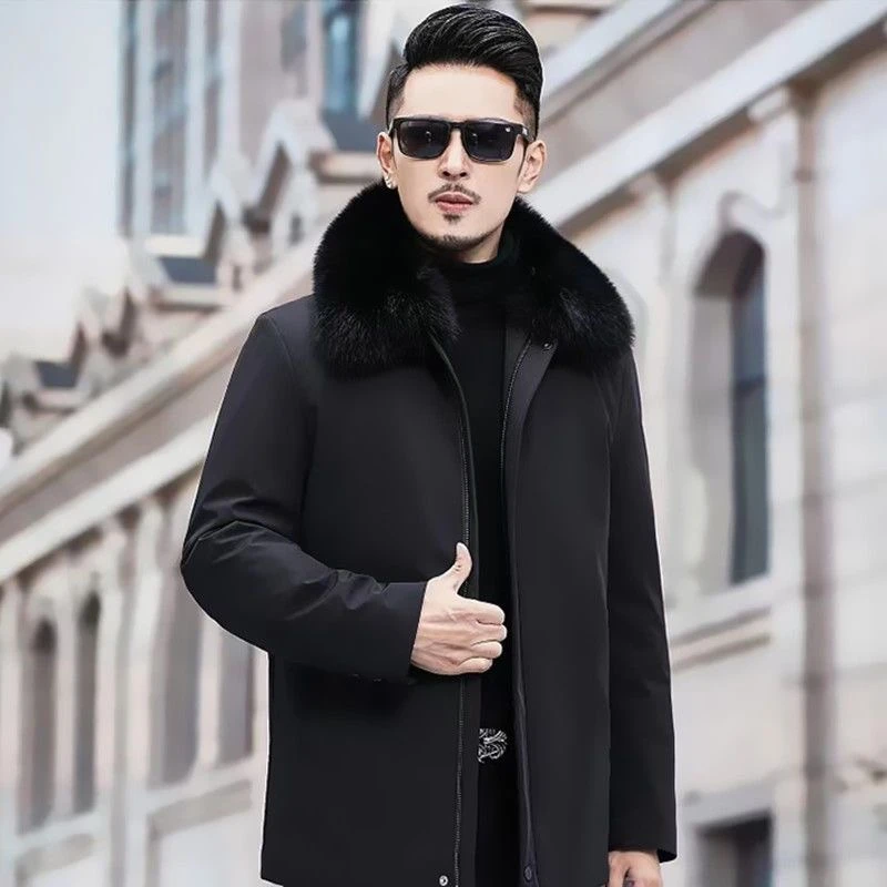 【SX-HTU】男士方领商务款冬季保暖外套中老年休闲