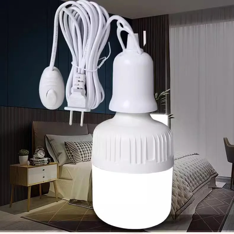 灯座带开关带线插座插头通用led家用灯泡E27螺口节能护眼球泡超亮