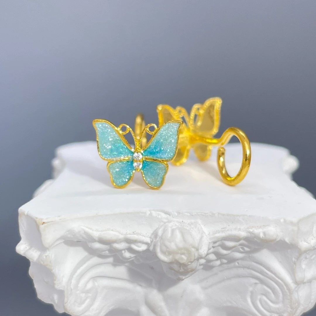 【618钜惠】足金黄金镶嵌清冷气质耳钉1.73克净金重