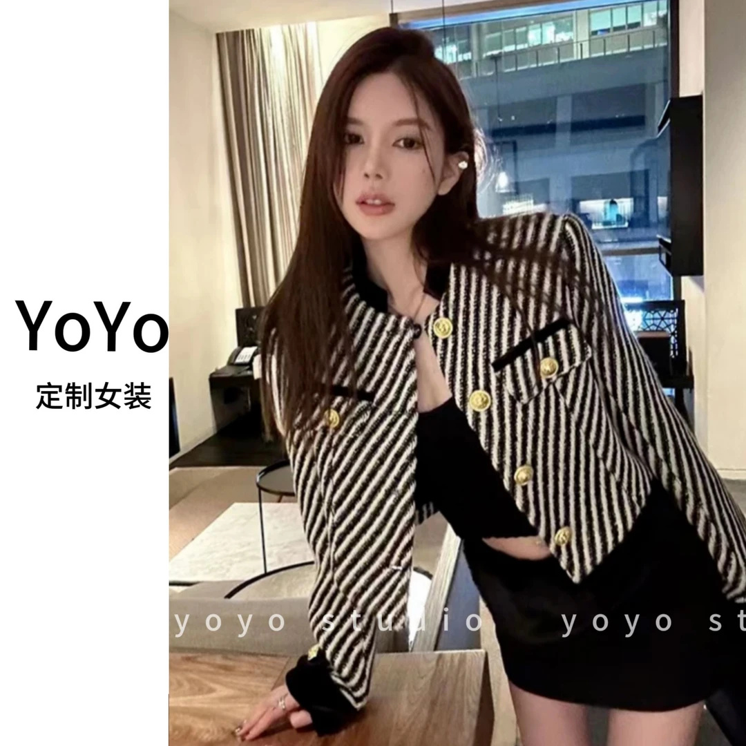 高档小香风外套斑马纹外搭时尚薄款短款春秋外套9015款薄款外搭