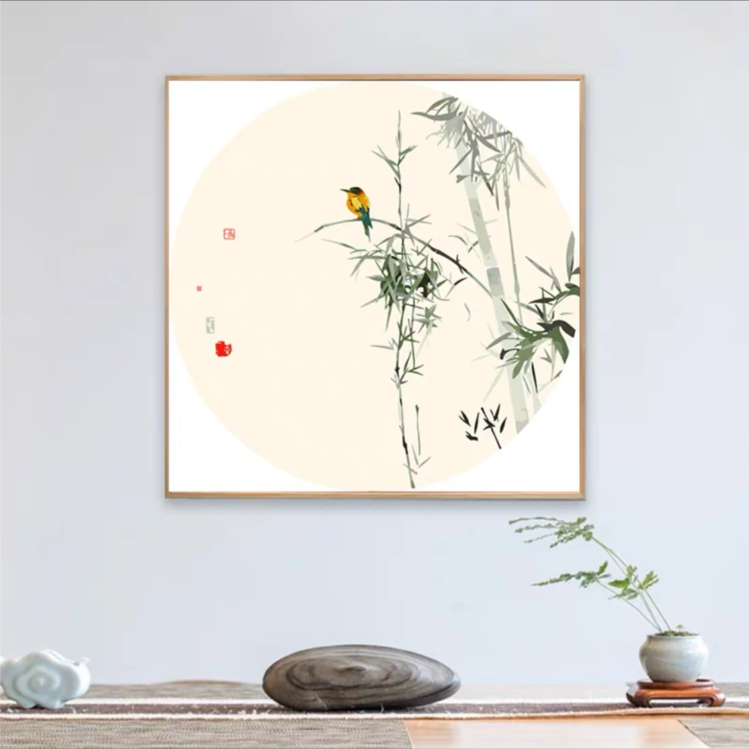 梅兰竹菊|真心数字油画diy填涂色水彩画国风系列送礼质感手绘装饰