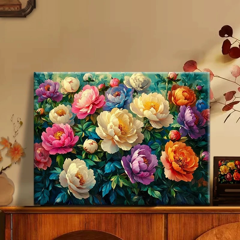 三岁奶盖家|数字油画diy六代颜料红线条红数字遮盖填色礼物装饰画