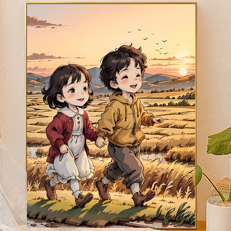 麦田男孩|真心数字油画diy填色涂色手绘礼物手工油彩画家居装饰画