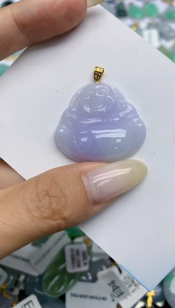 【闪购商品】翡翠颈饰18K金镶嵌19天然翡翠A货
