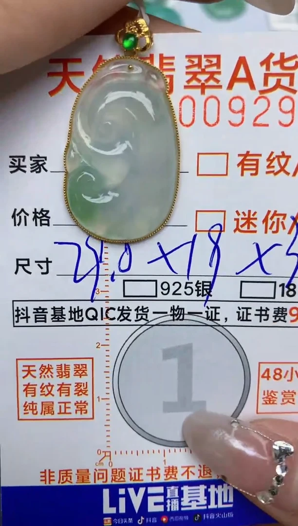 【闪购商品】翡翠颈饰18K金镶嵌99