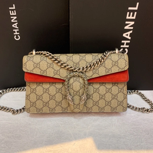 95新 GUCCI/古驰 Gucci老花拼红钻扣酒神24050005-02