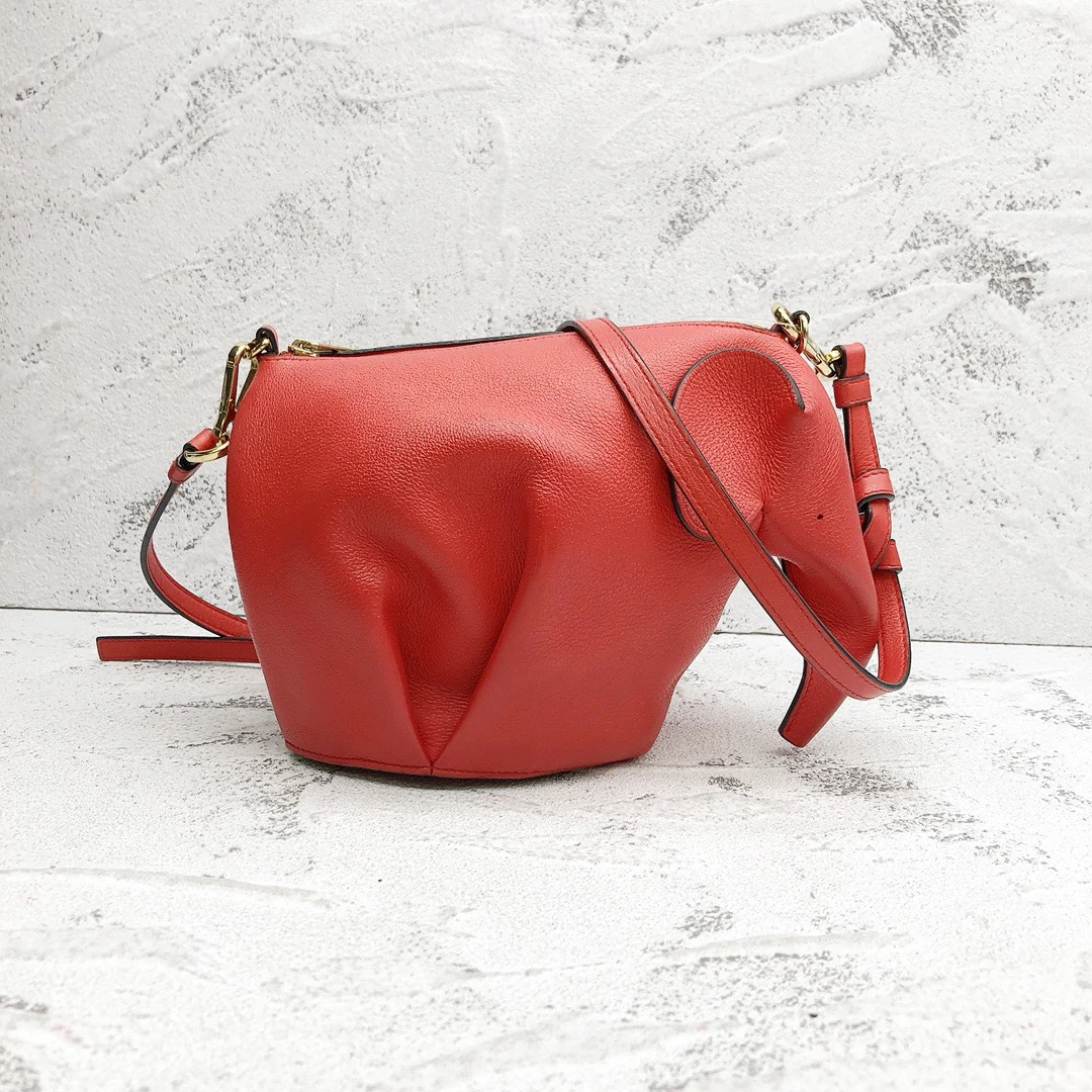 95新 LOEWE/罗意威 罗意威红色小象包24010008-01