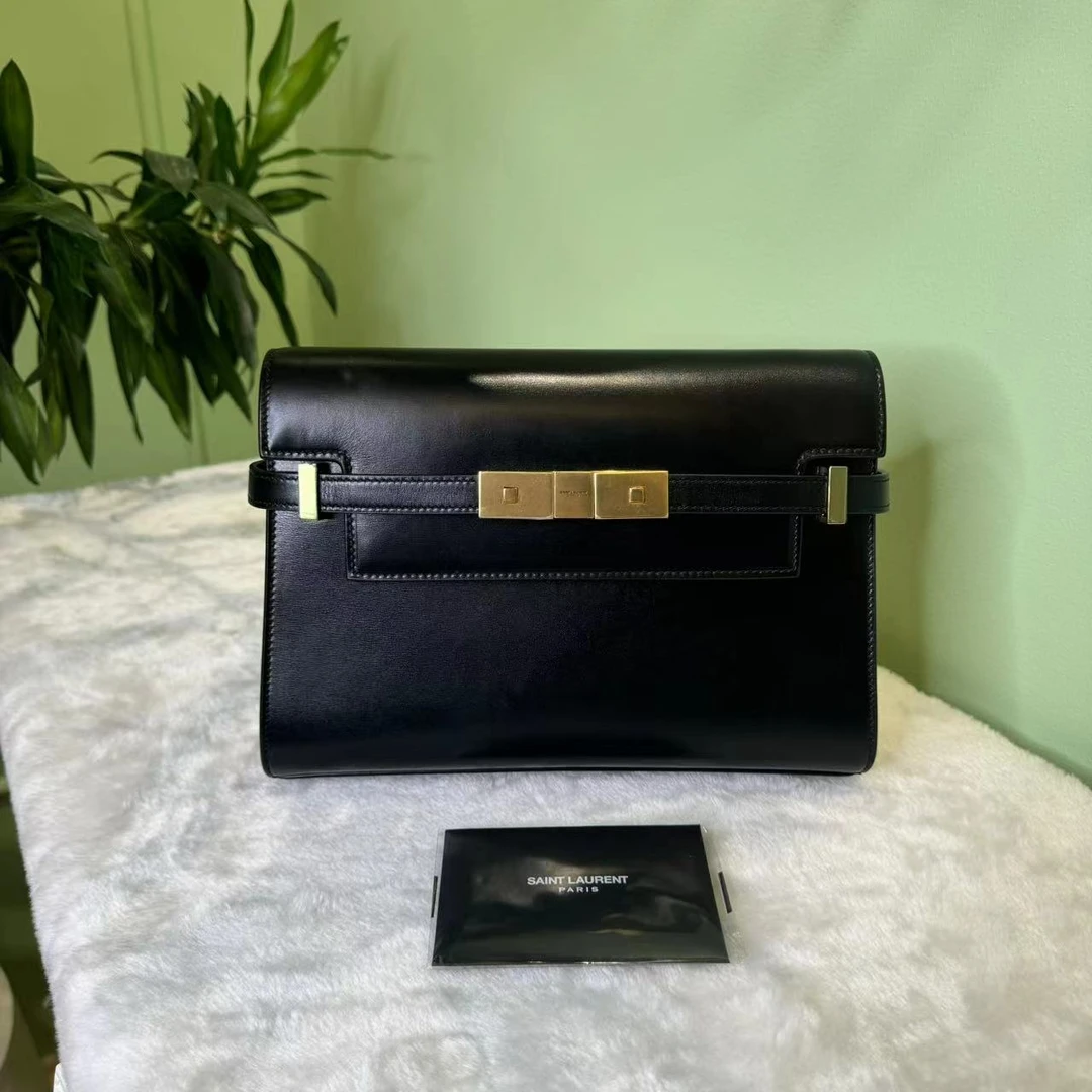 95新 YSL/圣罗兰 YSL黑金光面曼哈顿 25020036-01