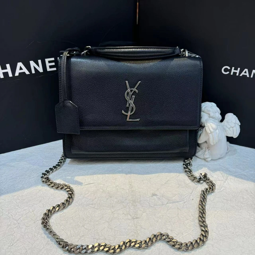 95新 YSL/圣罗兰 YSL黑银日落包24080028-03