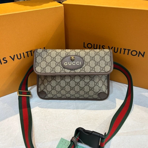 95新 GUCCI/古驰 Gucci 老花虎头腰包 24070156-15