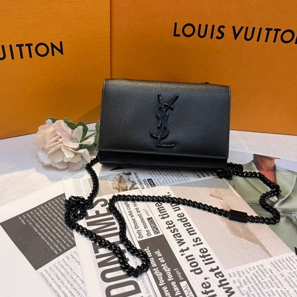 95新 YSL/圣罗兰 YSL全黑kate 斜挎包 24060120-04