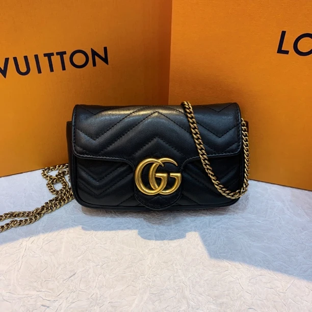 95新 GUCCI/古驰 Gucci黑金mini马蒙24110051-01