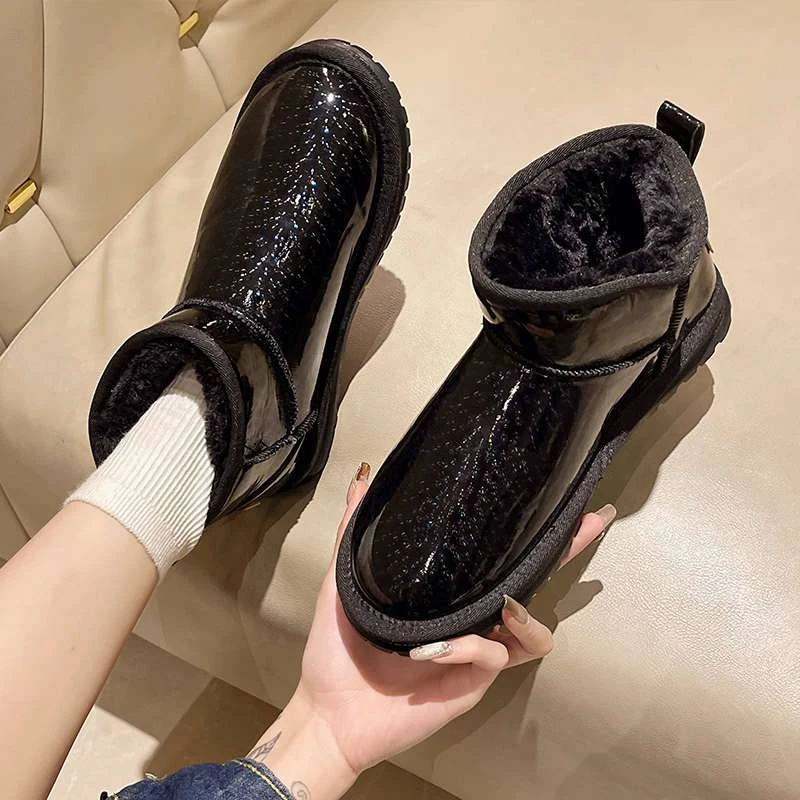 复古网红雪地靴女2023冬季新款加绒加厚防水保暖女款雪地鞋大棉鞋