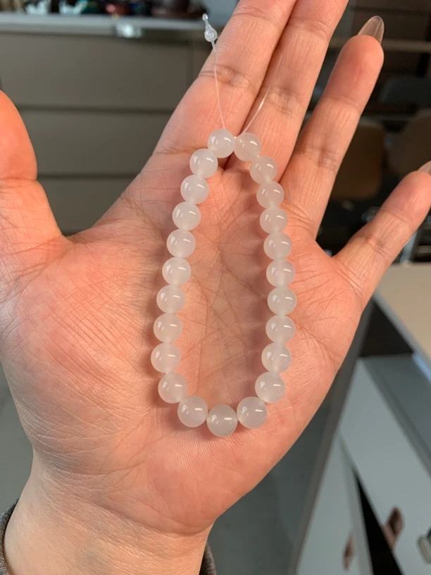 和田玉高冰白玉手串